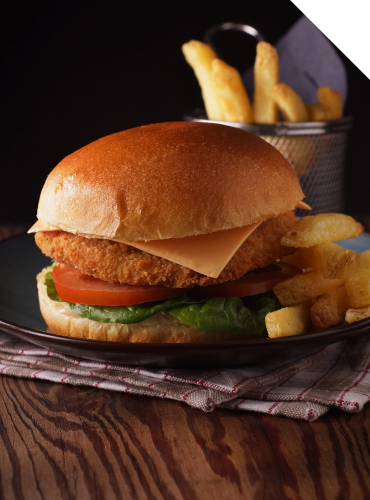 Burger au poulet panée